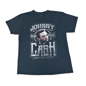 Johnny Cash Licensed T Shirt The Man In Black Size Large Short Sleeve Band Music